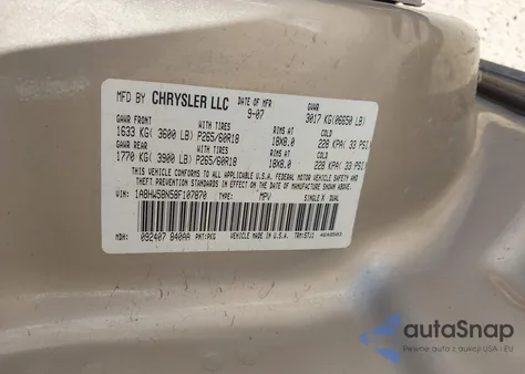 2008 Chrysler Aspen Limited from USA, damaged, VIN 1A8HW58N58F107870